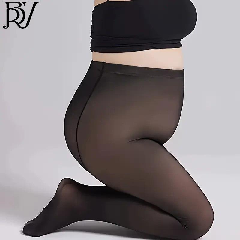 Extra Large Size 150Kg Skin-Permeable Pants Integrated Pants Autumn And Winter Warm Thickened Fleece Leggings Stockings Pantyhose