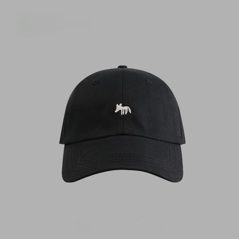 Small Fox Embroidered Baseball Cap With Sun Protection For Outdoor Activities