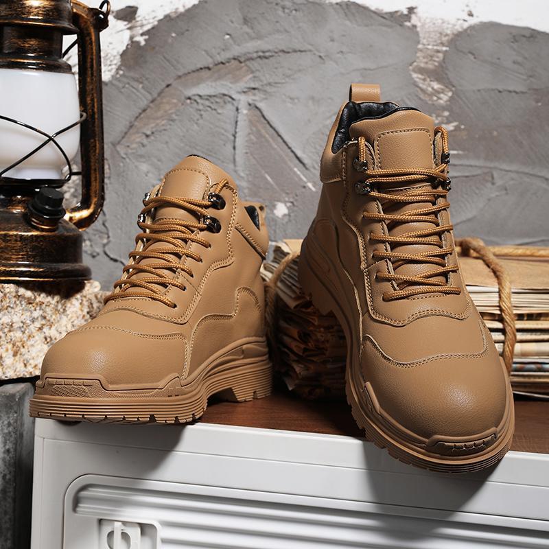 Martin Boots Men's Heightened Bag Head Retro Tooling Locomotive Boots Rhubarb Boots High Top British Wind Big Head