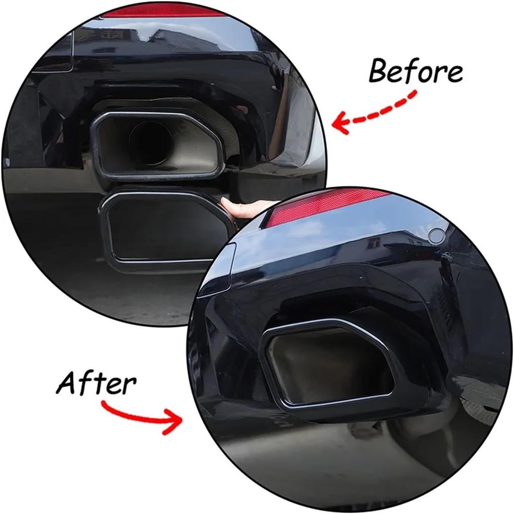 Compatible For BMW X3 G01 X4 G02 2022-2025 Stainless Steel Car Styling Tail Muffler Exhaust Tip Output Cover Trim Exterior Accessories(Gloss Black)