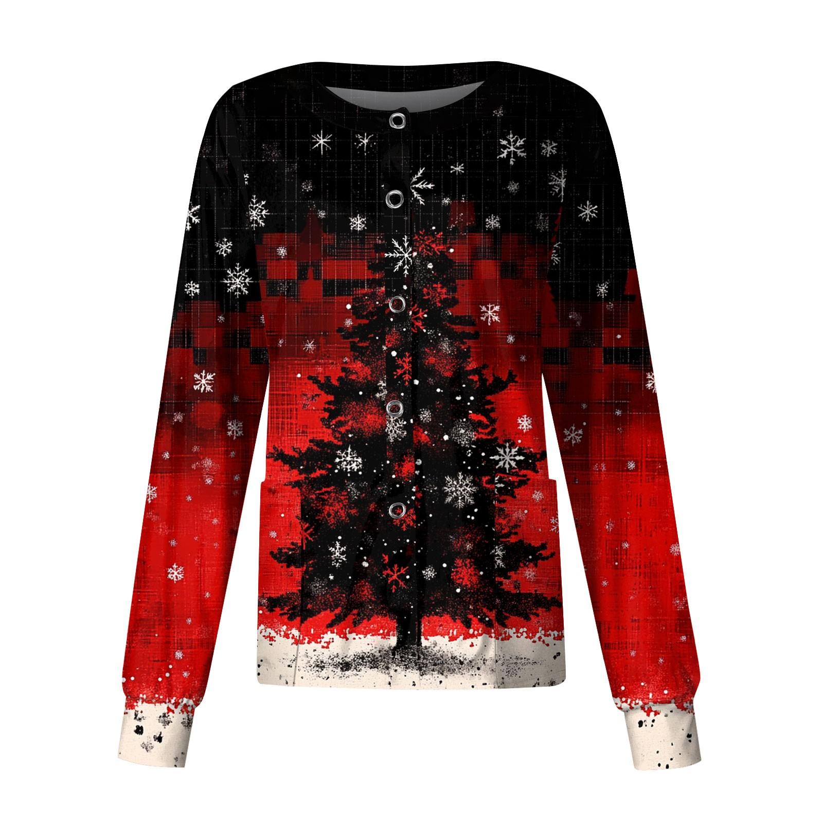 

Женская повседневная одежда с длинным рукавом и рождественским принтом, кардиган, верхняя одежда, униформа XXXL