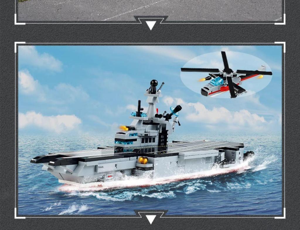 Nuclear-Powered Aircraft Carrier Transformation Building Blocks Educational Toy Set