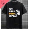 UnisexS Welder Graphic TShirt  God Guides My Hands Fashion Shortsleeve Pure Cotton Oneck Casual Humor Style Tshirt