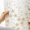 1pc Glam Embroidered Floral Grommet Top Curtain, Semi-Sheer Polyester Window Screen for Bedroom