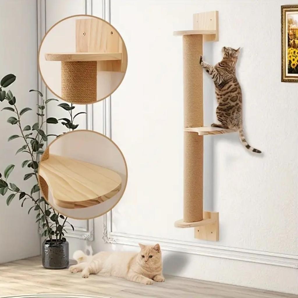 Wall-Mounted Cat Scratching Furniture Cat Tree Tower Cats Climbing Perches Scratching Post Pet Wall Steps for Sleeping Playing