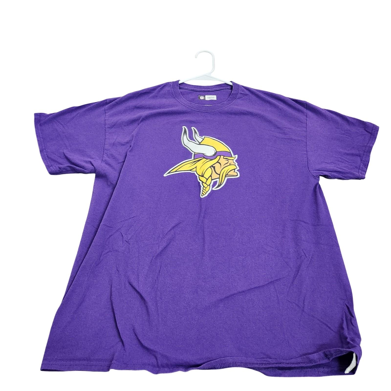 NFL Team Apparel Minnesota Vikings Mens XL Purple Graphic Logo Tee Unisex T-Shirt XXXXL