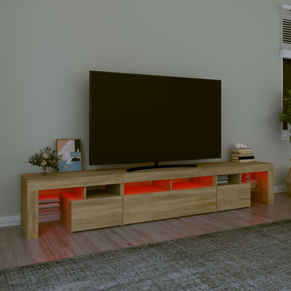 Vidaxl TV Cabinet with LED Lighting, Sonoma Oak, 230X36.5X40 Cm