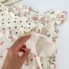 Girls Summer Cute Bunny Print Cap Sleeve Top with Lace Trim Shorts Set
