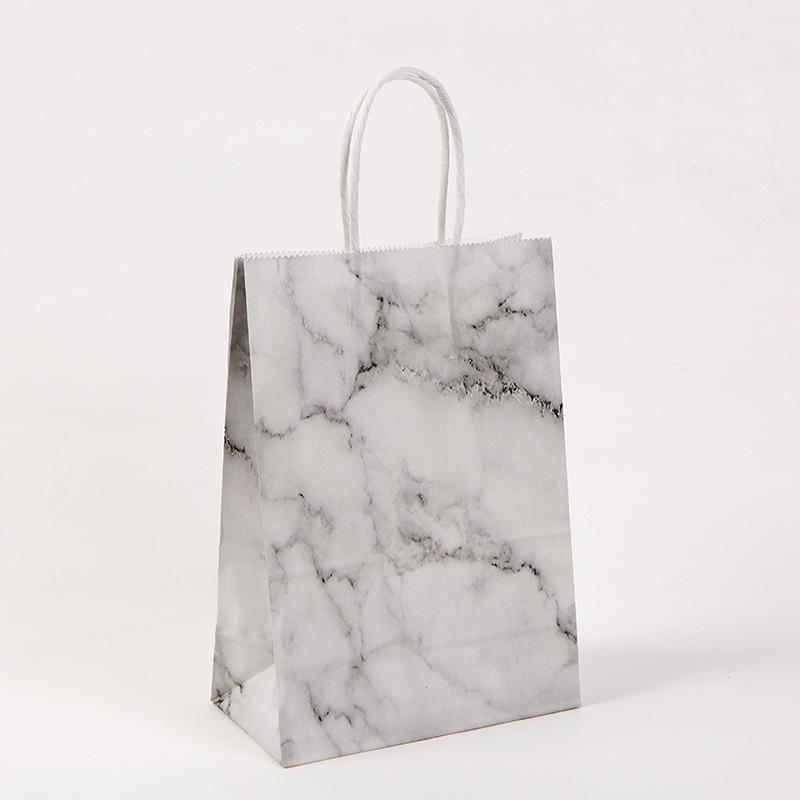 12/30pcs Marble Paper Tote Bags Recyclable Gift Bags for Boutique Retail Packaging Wedding Birthday Party Favors