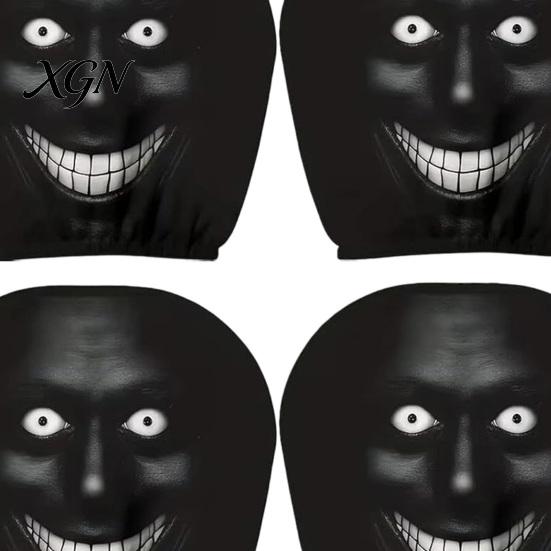 Funny Car Prank Gifts 4 Pcs Halloween Headrest Covers, Creepy Ghost Face Seat Easy Install Covers Protector, Universal Auto Decor for SUV Truck,