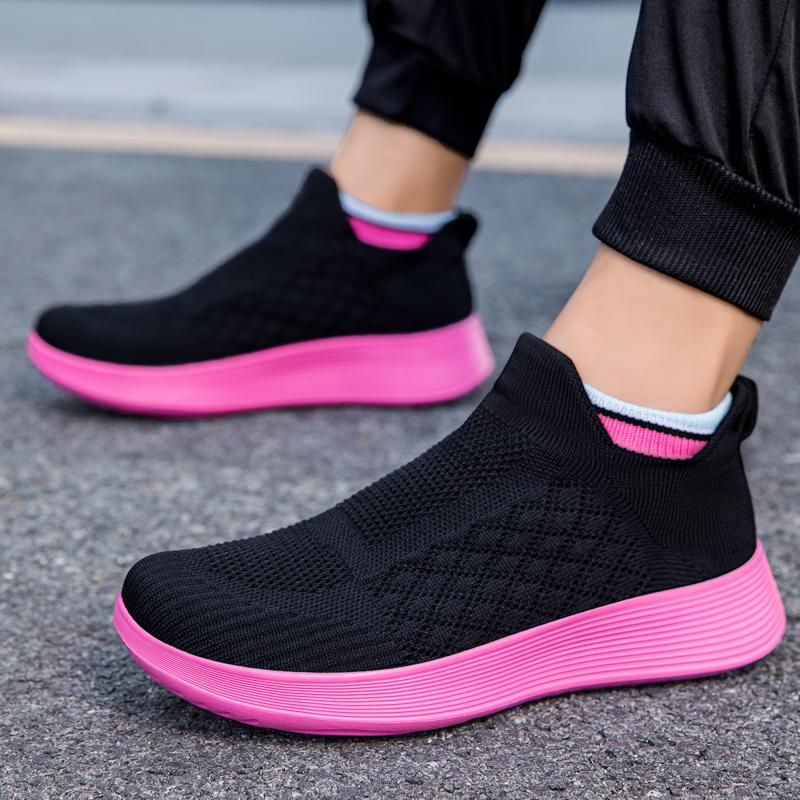 Fashion Men Mesh Casual Sports Shoes Breathable Slip-on Sneakers Lightweight Running Shoes for Walking Jogging Fitness Exercise Women