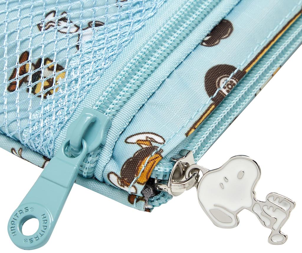 Hapitas Pouch Set 7119 Snoopy Set 7119 PN128 Bus Stop Blue 2-Size Multi-Pouch