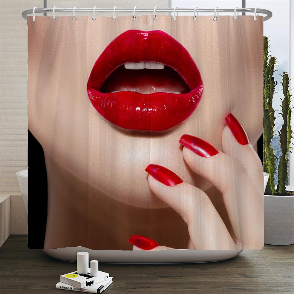 Sexy Woman Bath Curtains Waterproof Bathroom Shower Curtain Girl Shadow 3d print With Hooks Polyester Cloth 180*200 Bath Screen