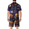 Herren Kurzarm-Pyjama-Set Button-Down-Hemd mit Saum und passender Hose Weiche Freizeit-Schlafkleidung Erhältlich in den Größen S bis XXXXL