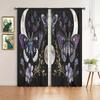 2pcs Moon Moth Printed Curtain for Home Decor - Rod Pocket Window Treatment for Bedroom, Office, Kitchen, Living Room, and Study