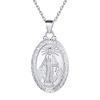 ChicSilver Virgin Mary Necklace for Women, Sterling Silver, Miraculous Medal Pendant, Cross, Amulet, Men's Accessory
