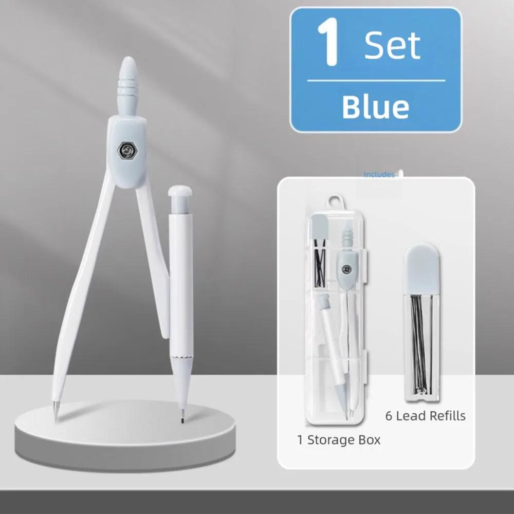 Portable 8PCS/Set Plastic Ruler Compasses Set Transparent Eraser Protractor Set Square Straight Ruler Measuring Ruler Students