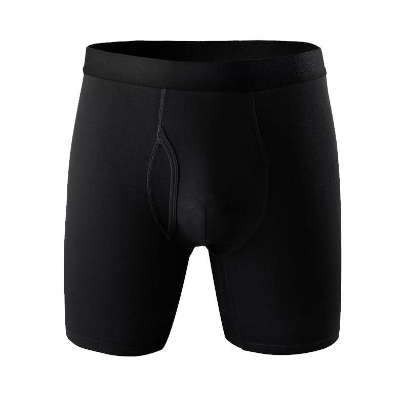 Men's panties Modal seamless sports anti-wear leg five-point pants mid-waist side opening boxers men