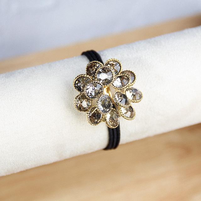 Korean Rhinestone Elegant Scrunchies Women Girls Elastic Hair Rubber Band Accessories Tie Hair Ring Rope Headdress