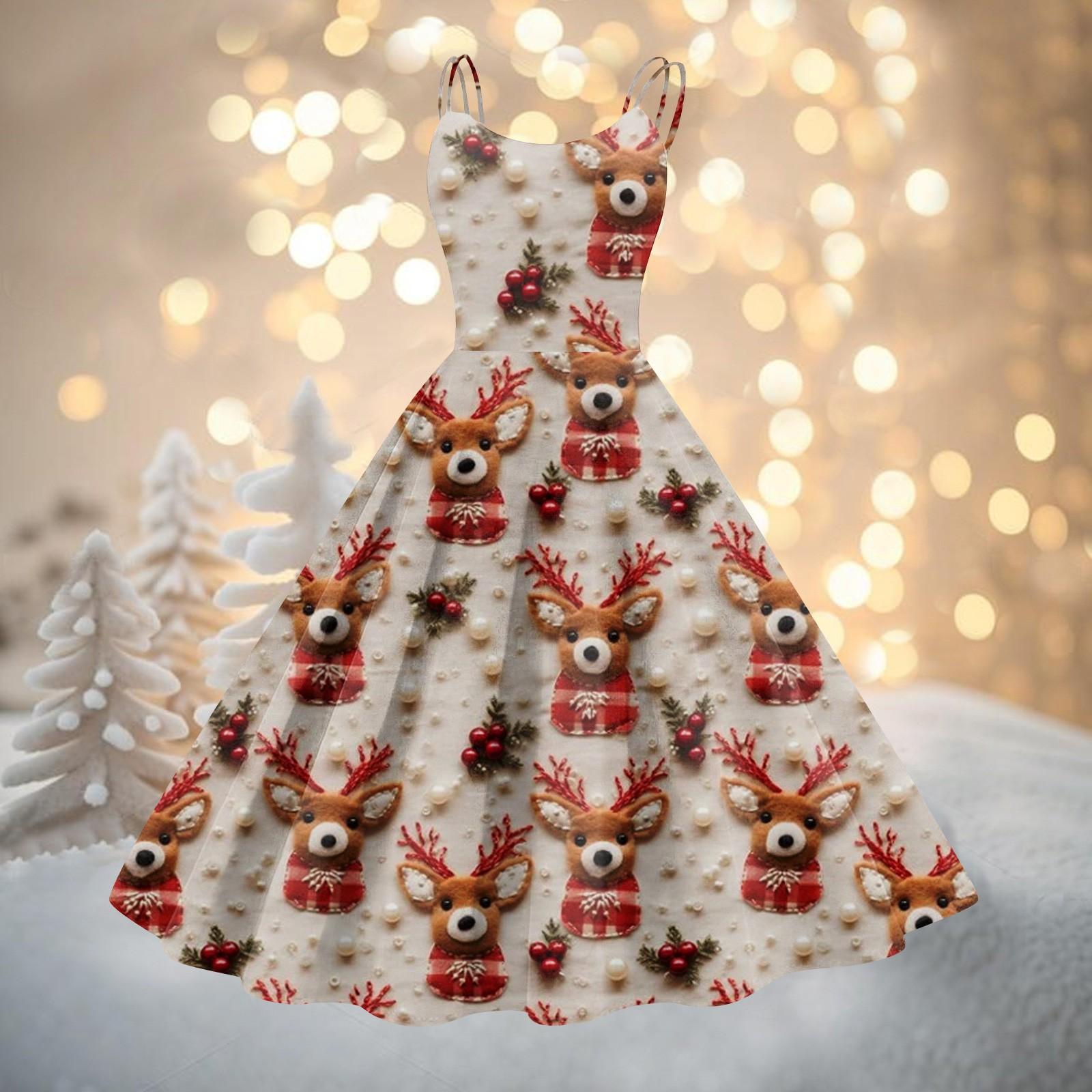 

Женское модное сексуальное коктейльное платье без бретелек с рождественским принтом в стиле панк, винтажное платье. XL красный