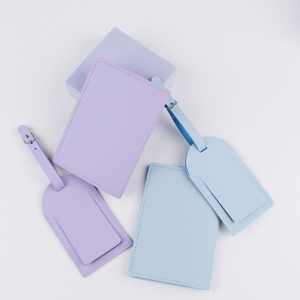 4pcs Lover Couple Passport Cover Holder Luggage Tag Hot Stamping Airplane for Women Men Travel Fashion Weddings Gift