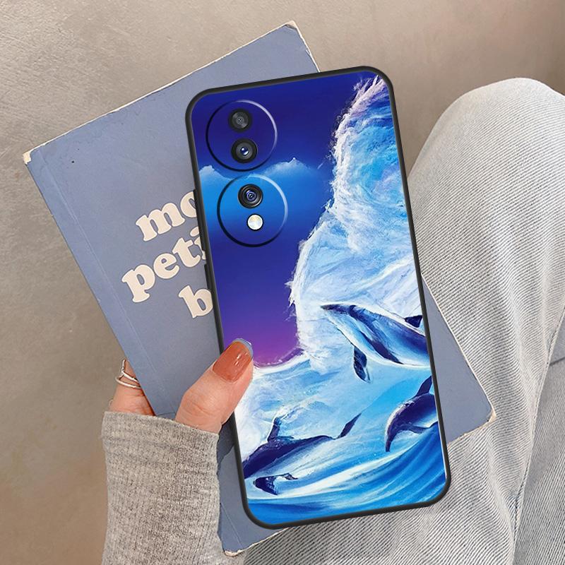 Dolphin For Huawei Honor Magic5 Lite X8 X9a 50 70 P20 P30 P40 Mate50 Pro Nova 5T P Smart 2021 Case