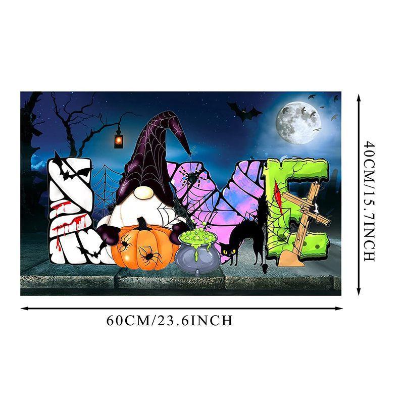 2pcs Halloween Foot Mats Ethnic Festival Decorative Floor Mats Easy To Take Care of Door Mats