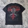 Y2K Style Gothic Affliction Distressed Cotton Shirt Oversized Punk Graphic Print Washed Soft Round Neck Tee Retro Short sleeve