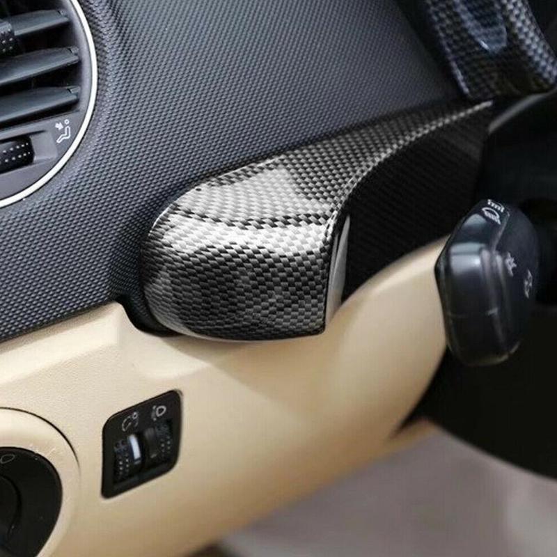 Driver Side Dashboard Panel Trim Cover Fit for VW Volkswagen Beetle 2003 2004 2005 2006-2010 LHD Black Carbon Fiber Style ABS