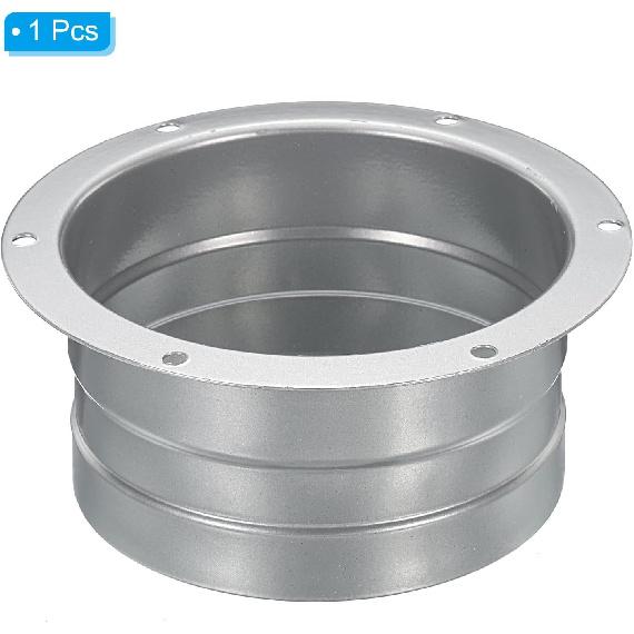 PATIKIL 4 Inch Duct Connector Flange, Metal Straight Pipe Exhaust Hose Flange for Heating Cooling Ventilation HVAC System