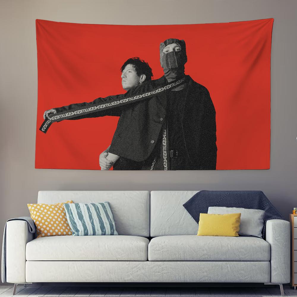 Musik-Twenty One Pilots Wandteppich Dekoration Schlafzimmer Wohnheim Hintergrundtuch Ferienhaus Party Wohnzimmer Clubtuch