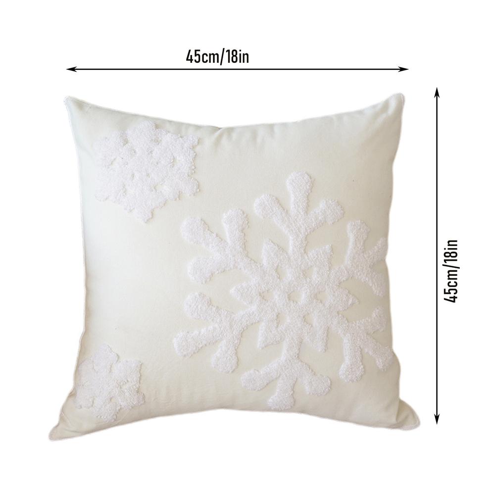 Christmas Throw Pillow Covers 18x18 Inch Snowflake Washable Snowflake Christmas Pillow Cover Cushion Cases For Bedroom Couch Bed