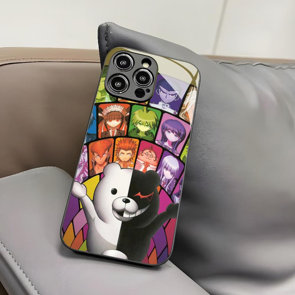 D-Danganronpa Monokuma Phone Case for Iphone 17 Air 16 15 14 12 11 13 Pro Max Mini X Xr Xs Puls Black Glass Cover