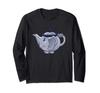 Funny Elephant Drinking Tea with Teapot Long Sleeve T-Shirt
