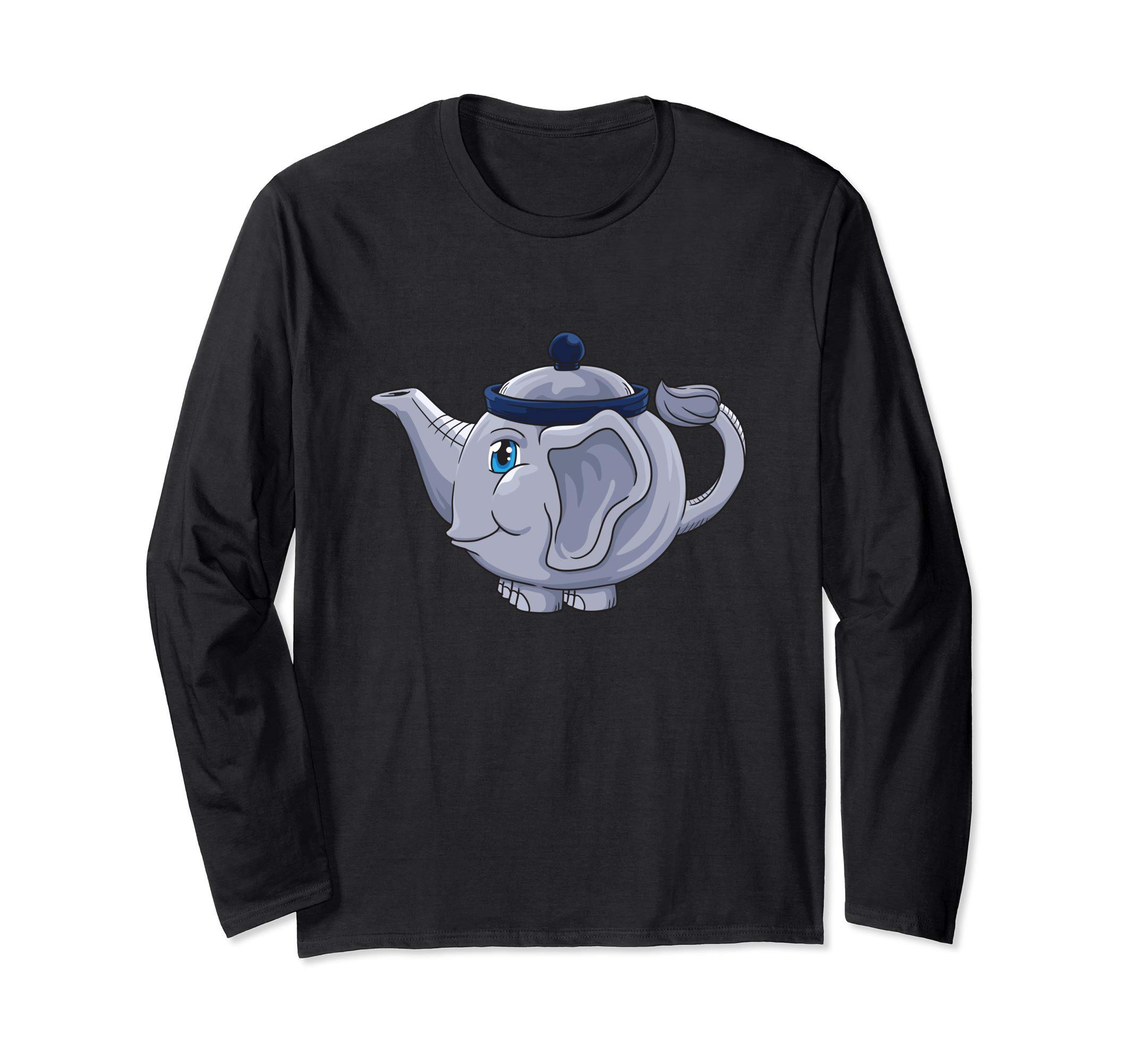 

Funny Elephant Drinking Tea with Teapot Long Sleeve T-Shirt