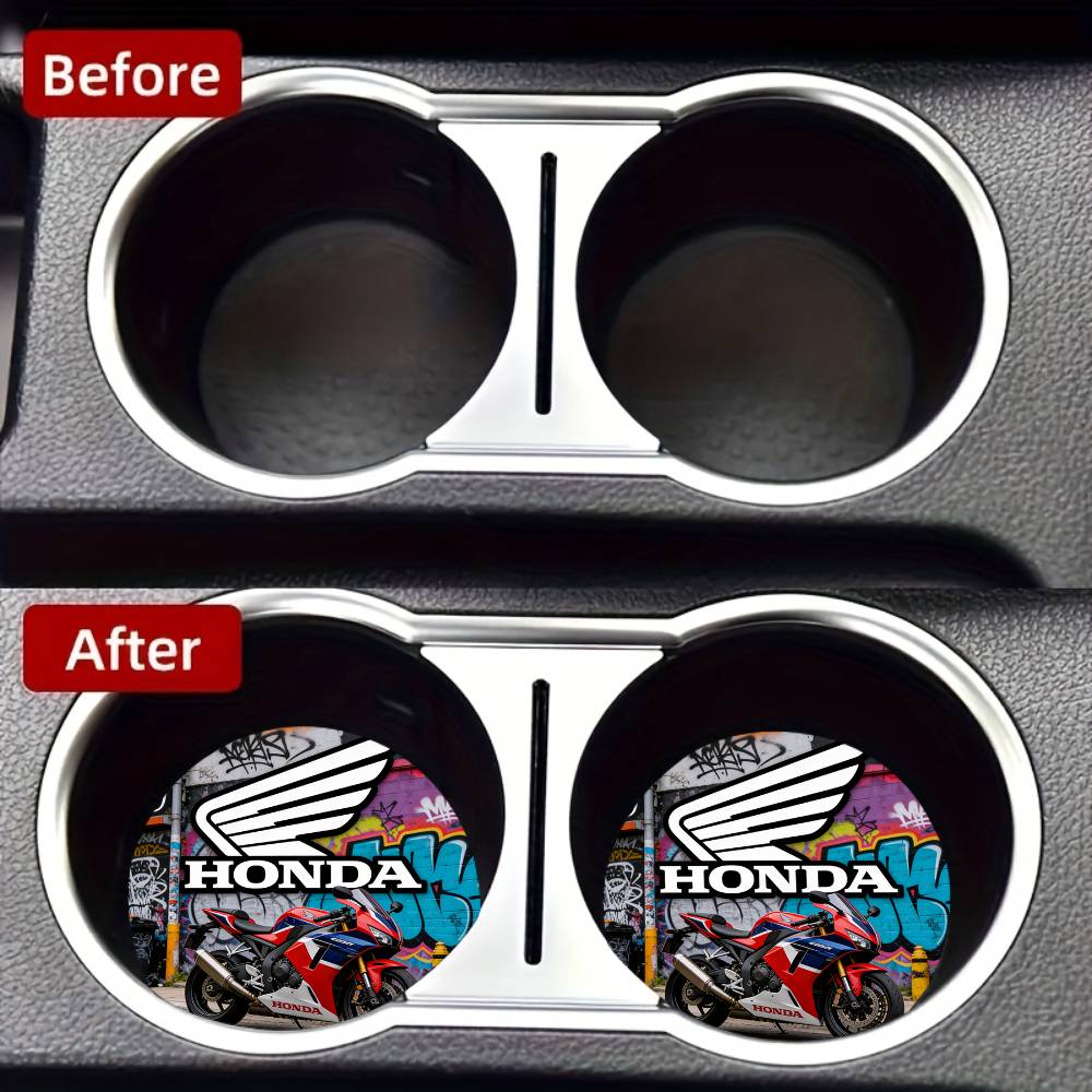 For Honda New Car Cup Holder Anti-Slip Silicone 7cm Insert Coaster Mat Universal Car Accessories Black Fit Most Cars