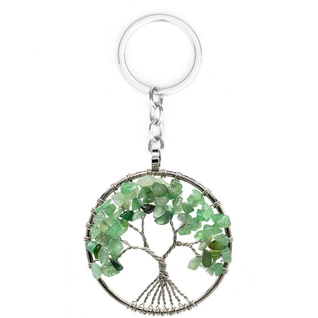 Natural Crystal Gravel Tree of Life Keychain Pendant Money Tree Keychain Pendant