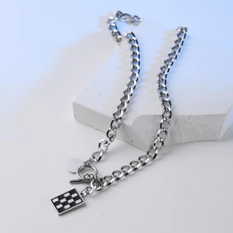 Drip Checked Necklace Women's New Trendy Collarbone Chain Hip Hop Neck Chain Sweater