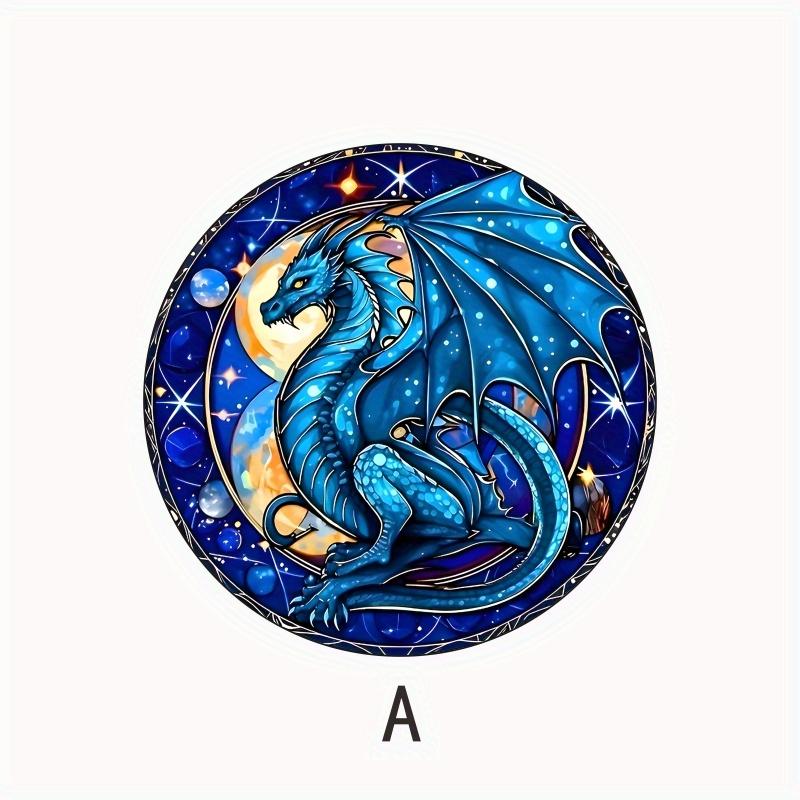 2026 Blue Flying Dragon Electrostatic Stickers Window Glass Sticker Waterproof Vinyl Decals No Adhesive Home Decoration #91