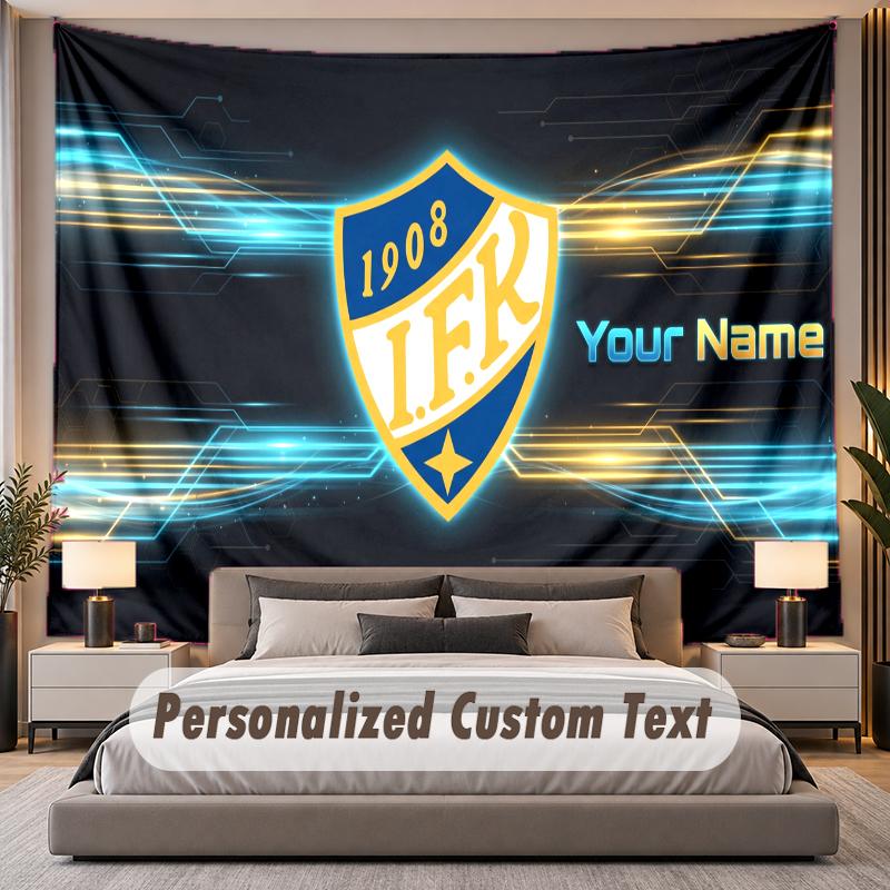 Custom Name Text Tapestry ifk göteborg Personalized Polyester Wall Tapestry For Bedroom And Room
