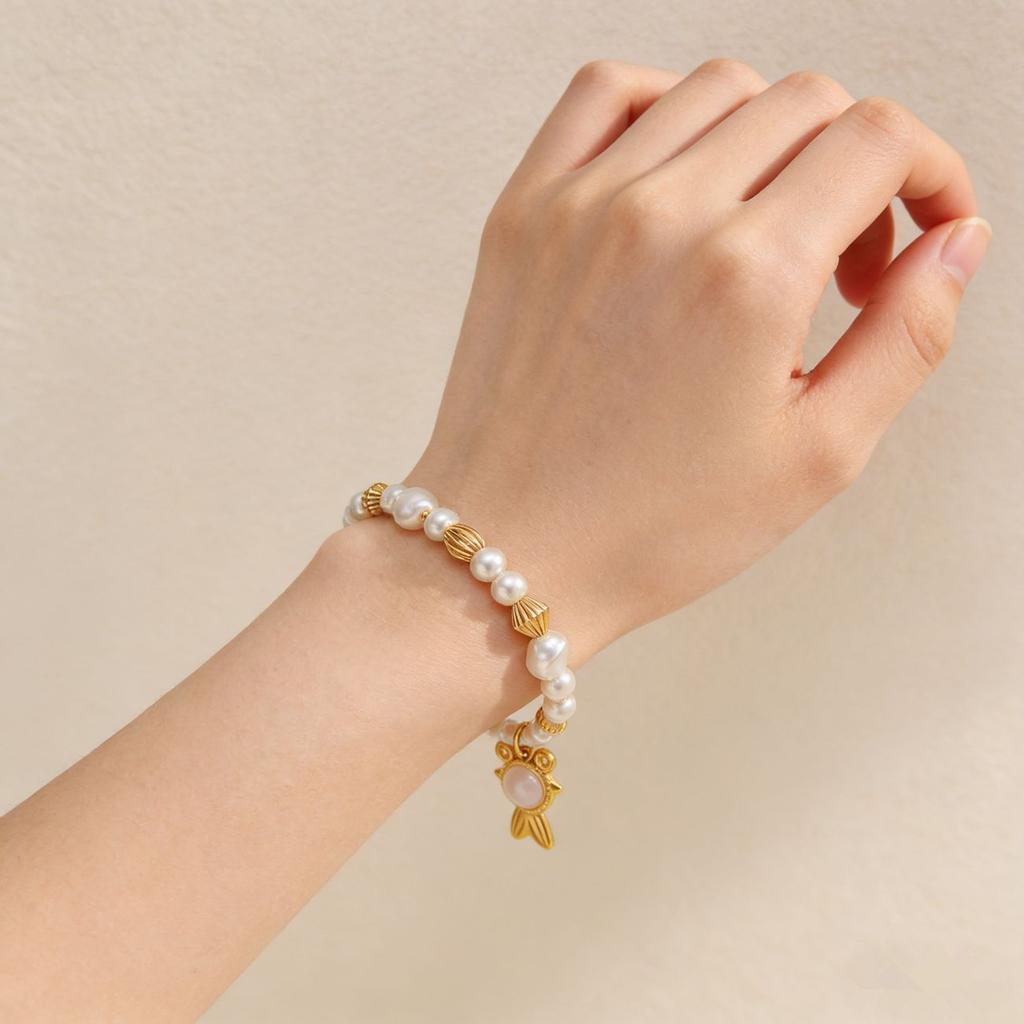 European And American Popular Ins Style Summer Sea Breeze Bracelet Women'S Simple Fashion Pearl String High-End Fashion Bracelet