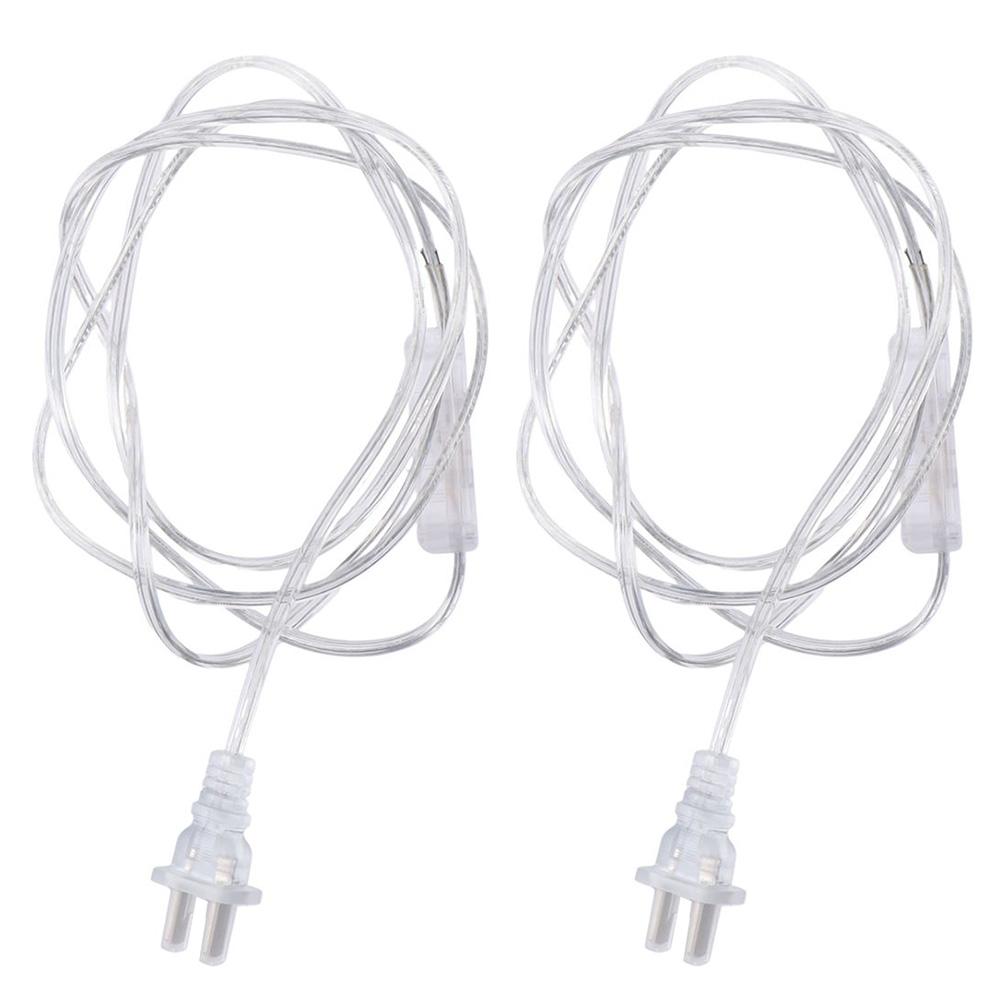 2pcs Copper Transparent Plug Switch Power Cord Home Appliance Power Connection Cable Electrician