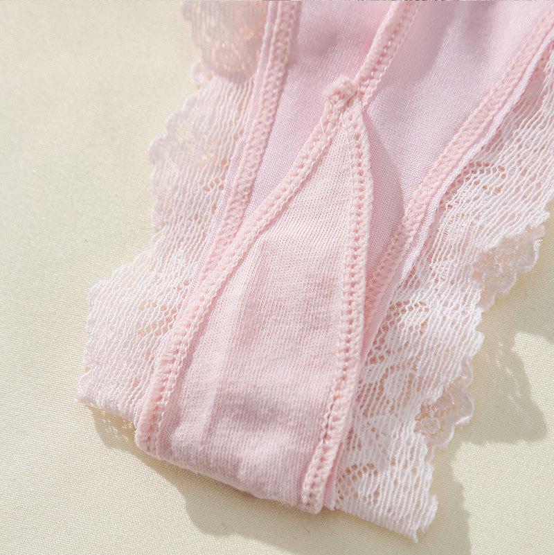 Women's High-Elastic Lace Panties - Sexy Mid-Waist, Soft Cotton Crotch, Plus Size, Breathable Briefs.