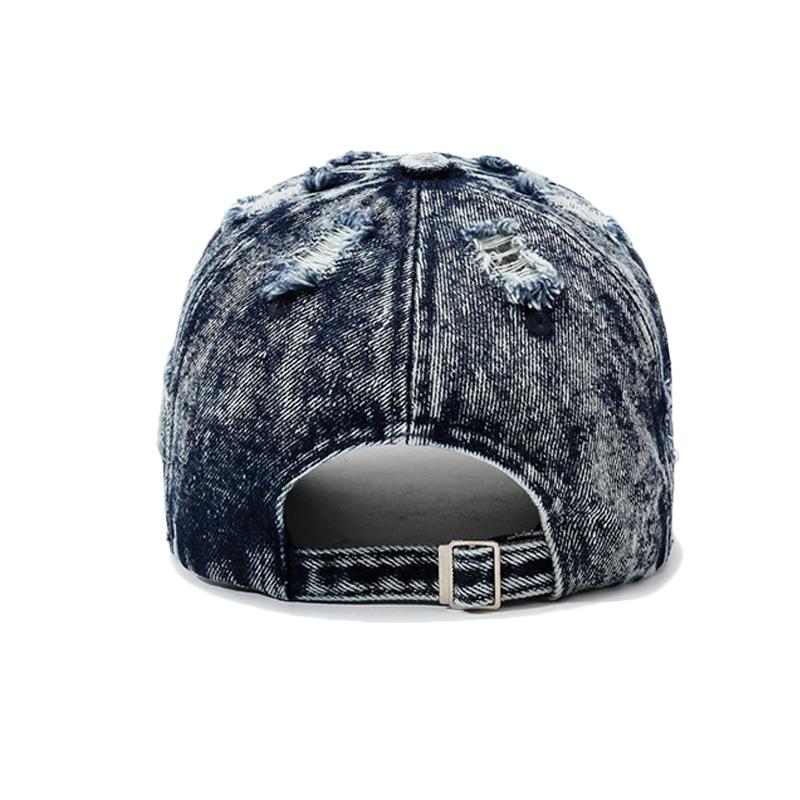 Ripped Denim Baseball Cap Unisex Sun Hat Vintage Cap
