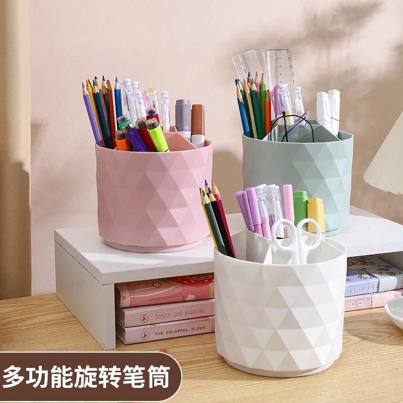 Drehbare Make-up-Pinsel-Aufbewahrungsbox Desktop Rund Augenbrauenstift Lippenstifthalter Make-up-Organizer Kosmetikbehälter Pinsel