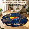 Round Rug Custom NameDjurgårdens IF Pattern Non Slip Carpet Home Floor Decor