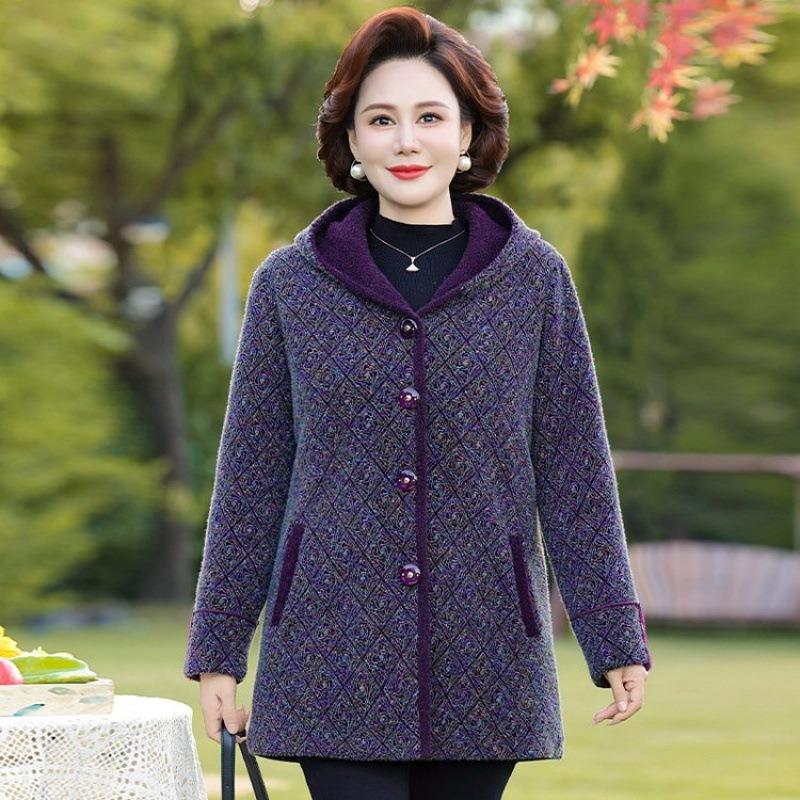 

Женская одежда зимнее бархатное теплое пальто с капюшоном из искусственного норкового бархата, темпераментная одежда, теплое утолщенное пальто 5XL [recommended 150-80kg] фиолетовый