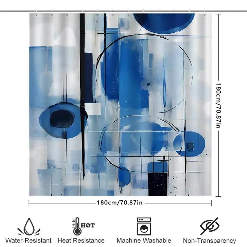 Blue Abstract Art Shower Curtain Waterproof And Mildew Proof Bathroom Curtain Modern Simple Home Decoration Shower Curtain