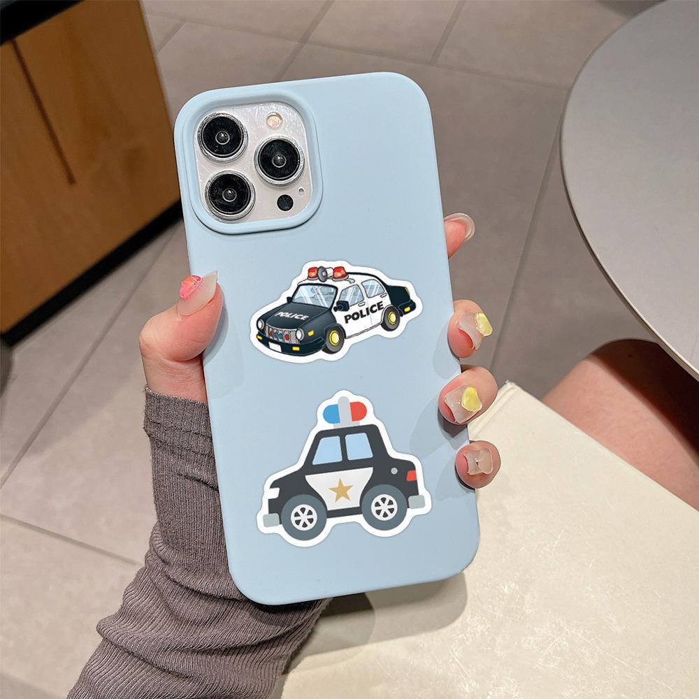 10/30/50pcs Boys Favor Police Cars Cartoon Graffiti Stickers for Skateboard Laptop Waterproof Decals Toys Birthday Party Favor