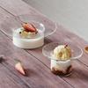 Multifunctional Transparent Glass Bowl Straw Hat Shaped Household Yogurt Bowl Decorative Fruit Salad Plate Coffee
